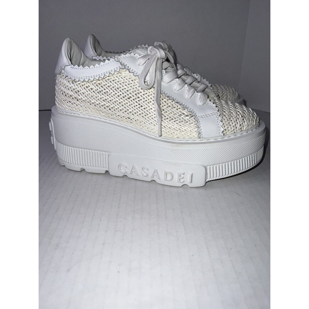 Casadei Nexus Hanoi Woman’s White On White Size US 8 1/2 EUC Made In Italy